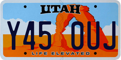 UT license plate Y450UJ