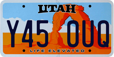 UT license plate Y450UQ