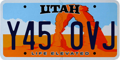 UT license plate Y450VJ