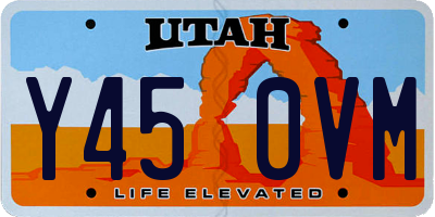 UT license plate Y450VM