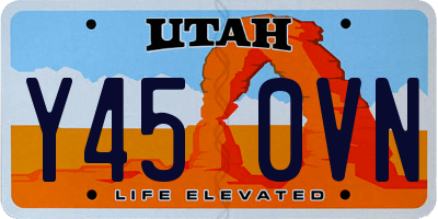 UT license plate Y450VN