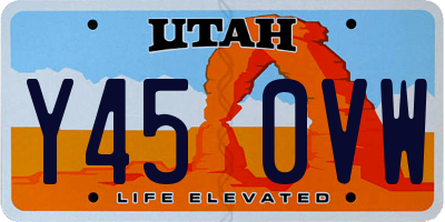 UT license plate Y450VW