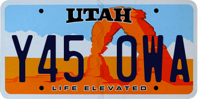UT license plate Y450WA