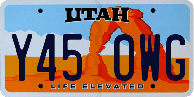 UT license plate Y450WG