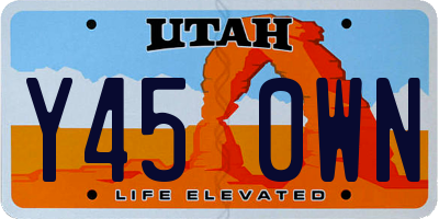 UT license plate Y450WN