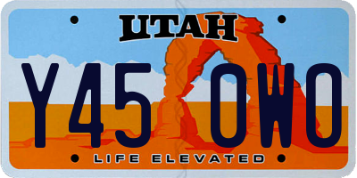 UT license plate Y450WO