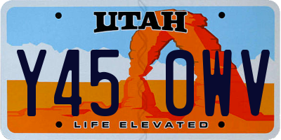 UT license plate Y450WV