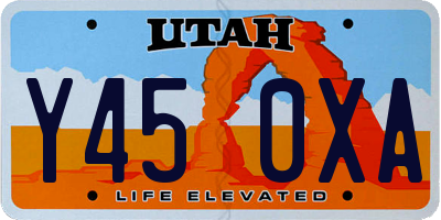 UT license plate Y450XA