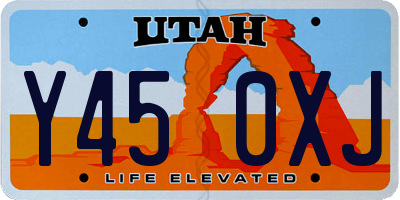 UT license plate Y450XJ