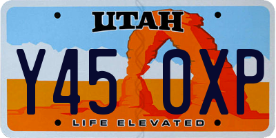UT license plate Y450XP