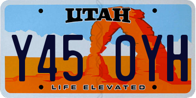 UT license plate Y450YH