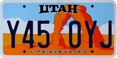 UT license plate Y450YJ