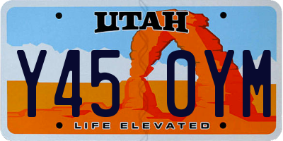 UT license plate Y450YM