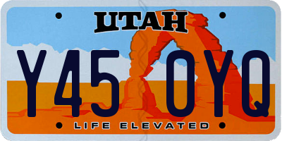 UT license plate Y450YQ