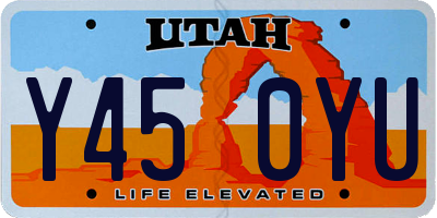 UT license plate Y450YU