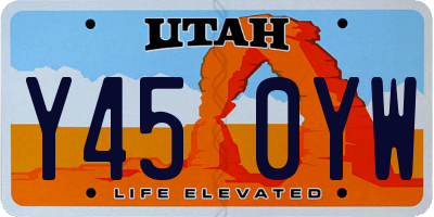 UT license plate Y450YW
