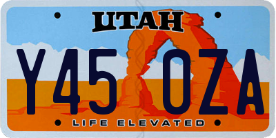 UT license plate Y450ZA