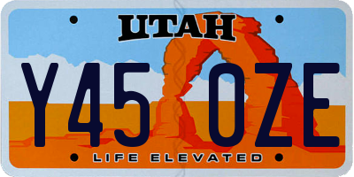 UT license plate Y450ZE
