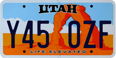 UT license plate Y450ZF