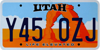 UT license plate Y450ZJ