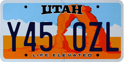 UT license plate Y450ZL