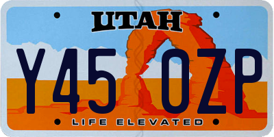 UT license plate Y450ZP