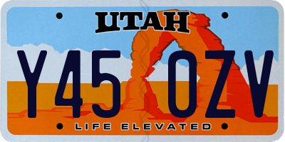 UT license plate Y450ZV
