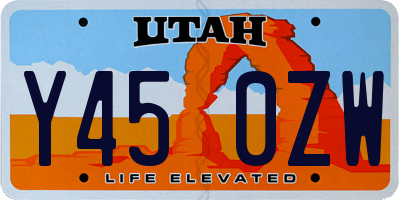 UT license plate Y450ZW