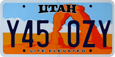 UT license plate Y450ZY