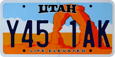 UT license plate Y451AK