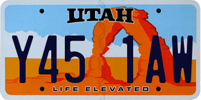 UT license plate Y451AW