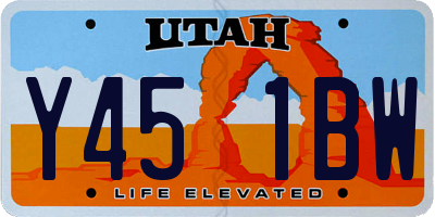 UT license plate Y451BW