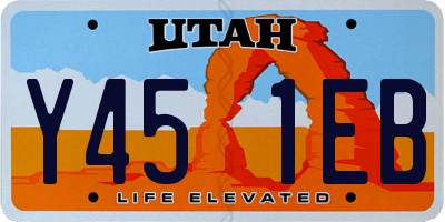 UT license plate Y451EB