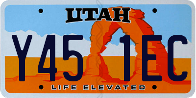 UT license plate Y451EC