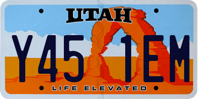 UT license plate Y451EM