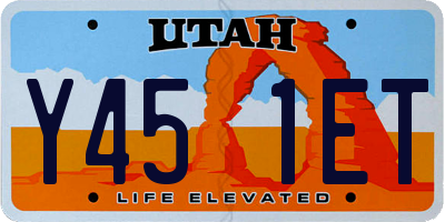 UT license plate Y451ET