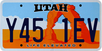 UT license plate Y451EV