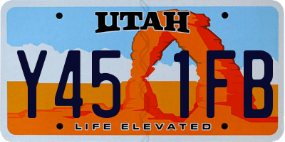 UT license plate Y451FB