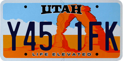 UT license plate Y451FK