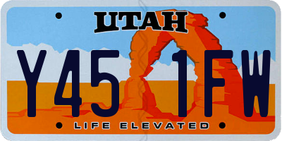 UT license plate Y451FW