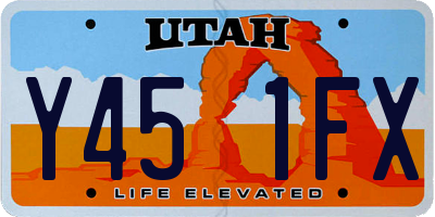 UT license plate Y451FX