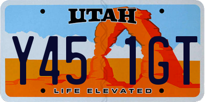 UT license plate Y451GT