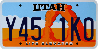 UT license plate Y451KO