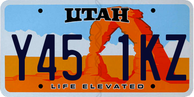 UT license plate Y451KZ