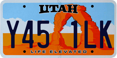 UT license plate Y451LK