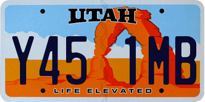 UT license plate Y451MB