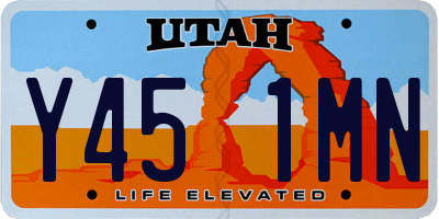 UT license plate Y451MN