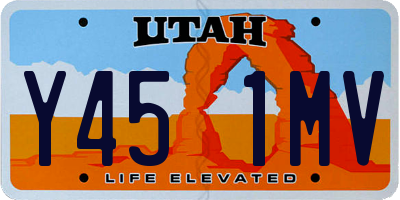 UT license plate Y451MV