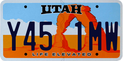 UT license plate Y451MW