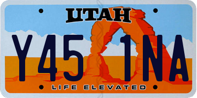 UT license plate Y451NA